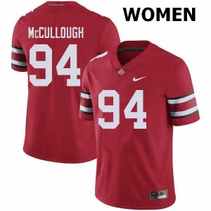 NCAA Ohio State Buckeyes Women's #94 Roen McCullough Red Nike Football College Jersey QEG7145YA
